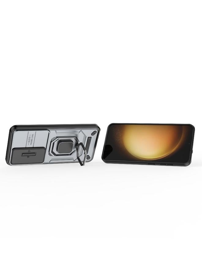 اس-توب جراب لهاتف Samsung Galaxy S25 5G، جراب منزلق من مادة TPU + PC، جراب هاتف مقاوم للصدمات مع حامل - Image 4