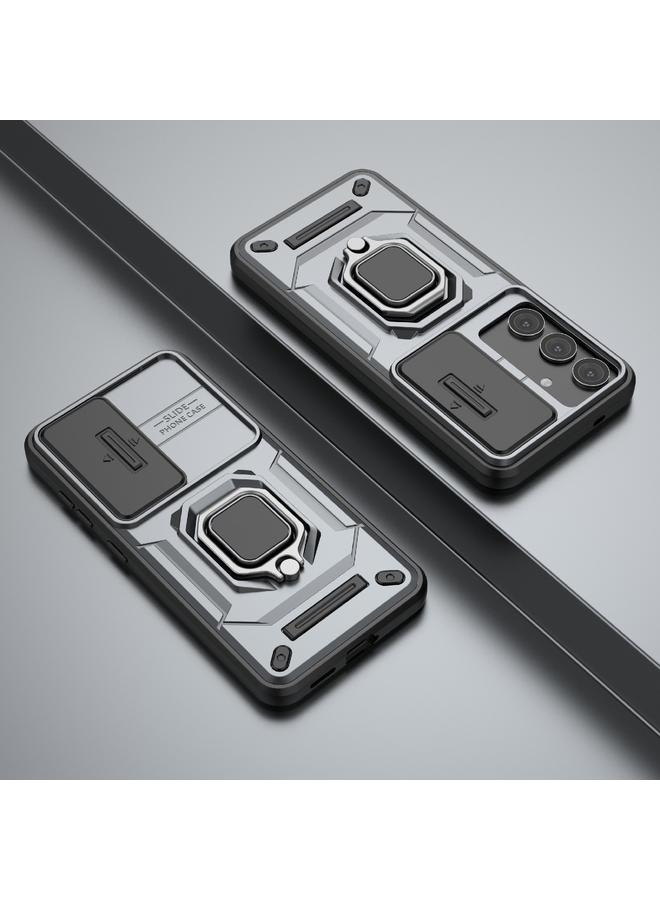 اس-توب جراب لهاتف Samsung Galaxy S25 5G، جراب منزلق من مادة TPU + PC، جراب هاتف مقاوم للصدمات مع حامل - Image 2