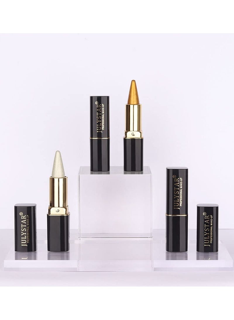 Waterproof Cream Gel Eyeliner Stick Set of 2 Pearlescent White Easy Application Suitable for Any Makeup Look Rich Pigment Long Lasting Smudge Proof for Women - Image 4