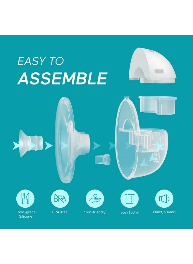 Paruu Hands Free Breast Pump P16, Wearable Breast Pump Electirc Portable with 4 Modes & 12 Levels, Max 309mmHg Strong Suction 19/21/24mm Flange Inserts Wearable Breastfeeding Pump, 2 Pack White - Image 3