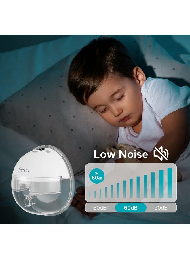 Paruu Hands Free Breast Pump P16, Wearable Breast Pump Electirc Portable with 4 Modes & 12 Levels, Max 309mmHg Strong Suction 19/21/24mm Flange Inserts Wearable Breastfeeding Pump, 2 Pack White - Image 4