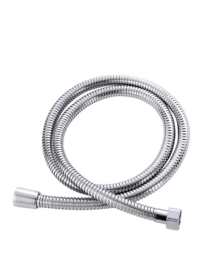 LAWAZIM Chrome Hose for Hand Bidet - 1.2meter - Silver Universal compatibility Chrome bath Handheld Toilet Hand Bidet Shower Sprayer Hose Attachment Stainless Steel Leak-Proof Tangle-Free - Image 1