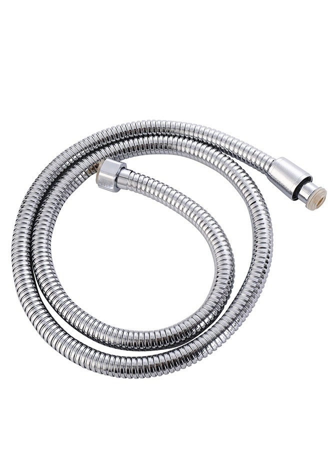 LAWAZIM Chrome Hose for Hand Bidet - 1.2meter - Silver Universal compatibility Chrome bath Handheld Toilet Hand Bidet Shower Sprayer Hose Attachment Stainless Steel Leak-Proof Tangle-Free - Image 2