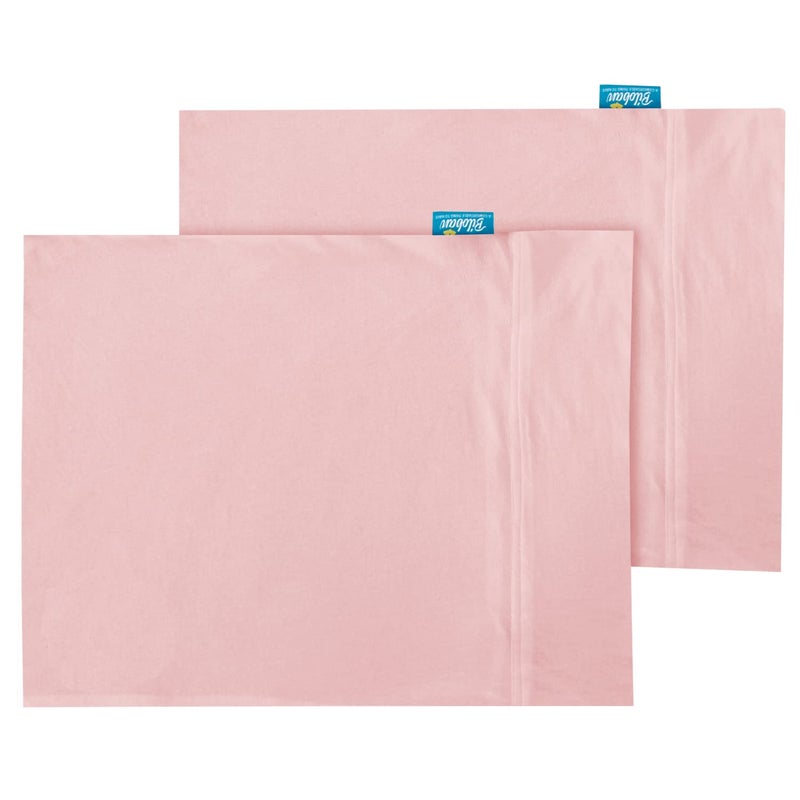 Biloban Organic Cotton Toddler Pillowcase 2 Pack, Kids Pillowcase for Sleeping Fit Pillow Sized 13"x 18" or 14"x19", Envelope Travel Pillowcases for Girl Boy, Pink - Image 5