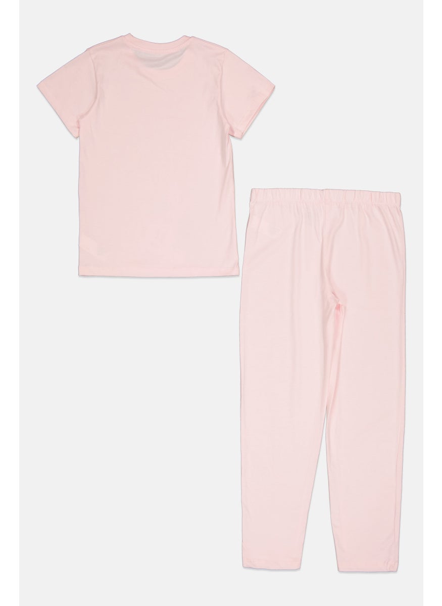 Disney Kids Girl 2 Pcs Mickey And Friends Top And Bottom Pajama Set, Pink  - Image 2