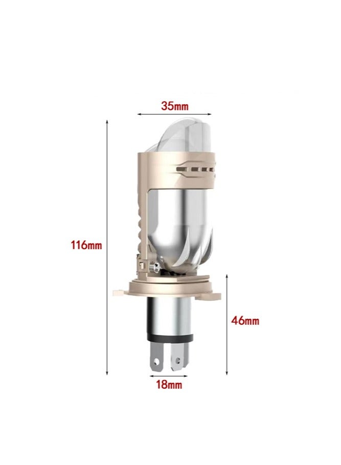 general Motorcycle direct plug-in LED lens car bi-xenon fog light three-light matrix high-power electric motorcycle integrated high and low beam - Image 3