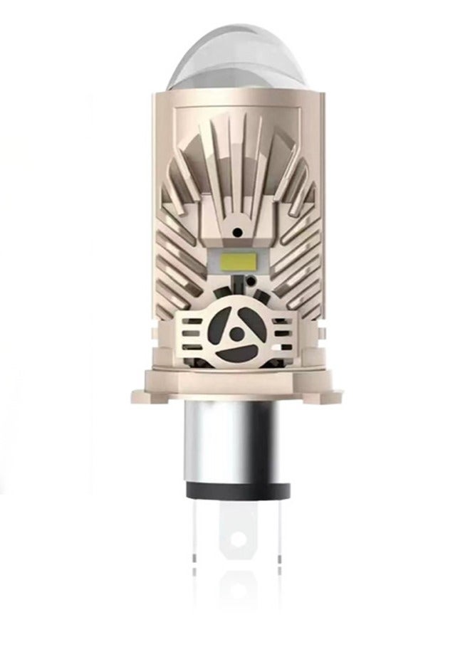 general Motorcycle direct plug-in LED lens car bi-xenon fog light three-light matrix high-power electric motorcycle integrated high and low beam - Image 1