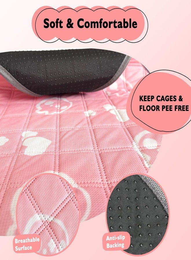 Mooydee 2 Pack Guinea Pig Bedding - Washable Guinea Pig Cage Liners, Waterproof Reusable & Anti Slip Pee Pads Super Absorbent Mats for Small Animals Pet Rabbit Bunny Hamster Rat (Pink, 48 x 24 Inch) - Image 4