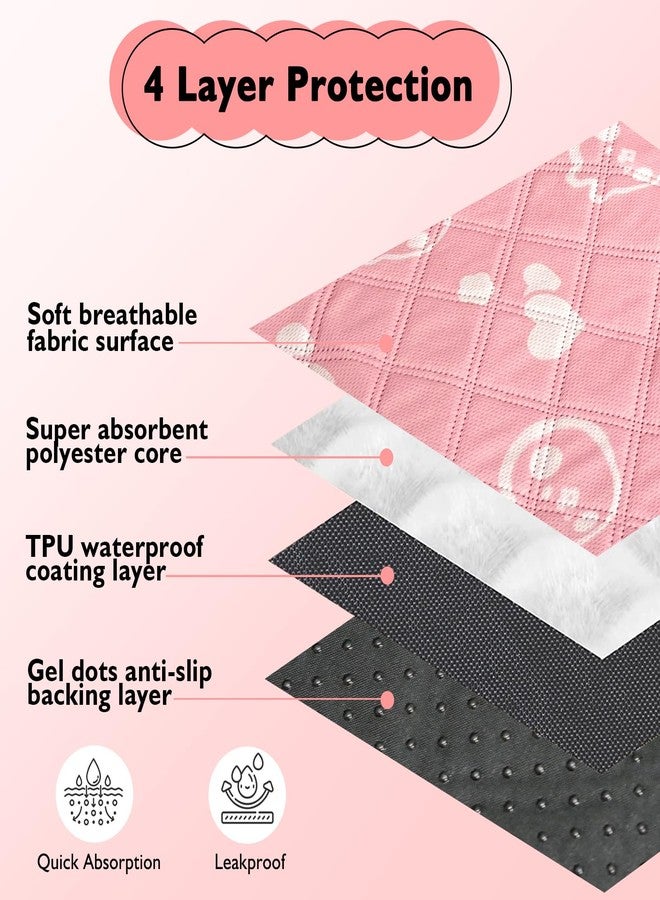 Mooydee 2 Pack Guinea Pig Bedding - Washable Guinea Pig Cage Liners, Waterproof Reusable & Anti Slip Pee Pads Super Absorbent Mats for Small Animals Pet Rabbit Bunny Hamster Rat (Pink, 48 x 24 Inch) - Image 3
