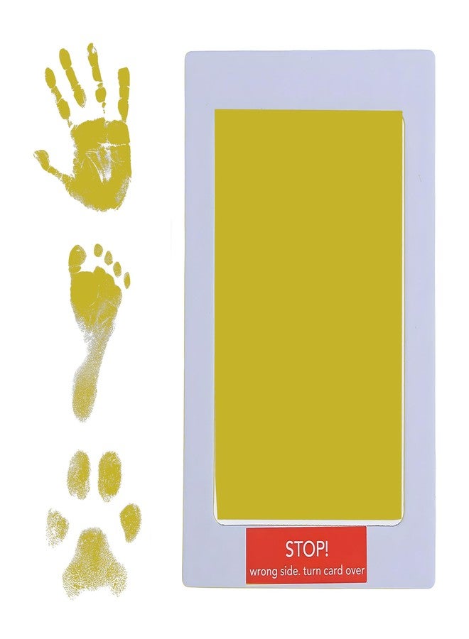 Bembika Baby Finger Print and Footprint Kit inkpad for Kids, InkPad for Baby's Hand and Foot Impression Safe and Non Toxic Ink Pad for Baby Foot Prints and Handprints Yellow - Image 1
