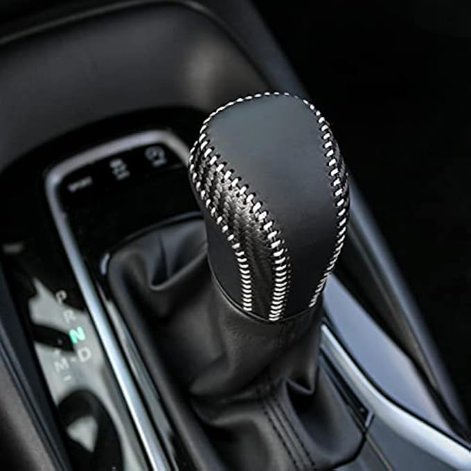 rayihni CKE Compatible with Toyota Camry Corolla Corolla Cross Avalon Accessories Car Center Console Gear Shift Knob Cover Trim Protector Cap Carbon Fiber and Black - Image 5
