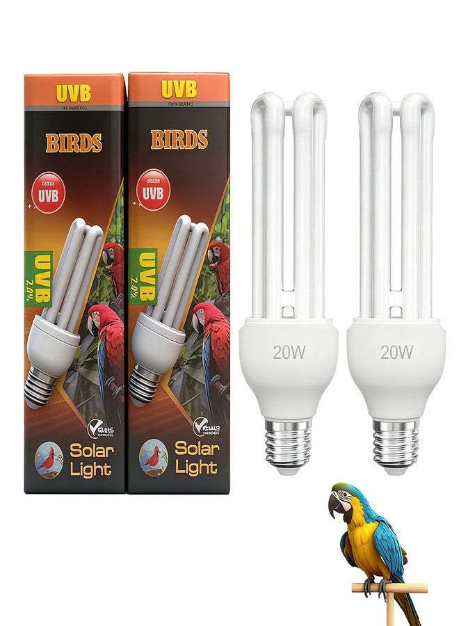 KINGYEENUO 2 Pack E26 UVA UVB Light Bulb for Birds 2.4 UVB 20W Compact Flourescent Lamp for All Kinds Captive Birds, Natural Sunlight Simulation Bird Parrot Light Bulb - Image 1