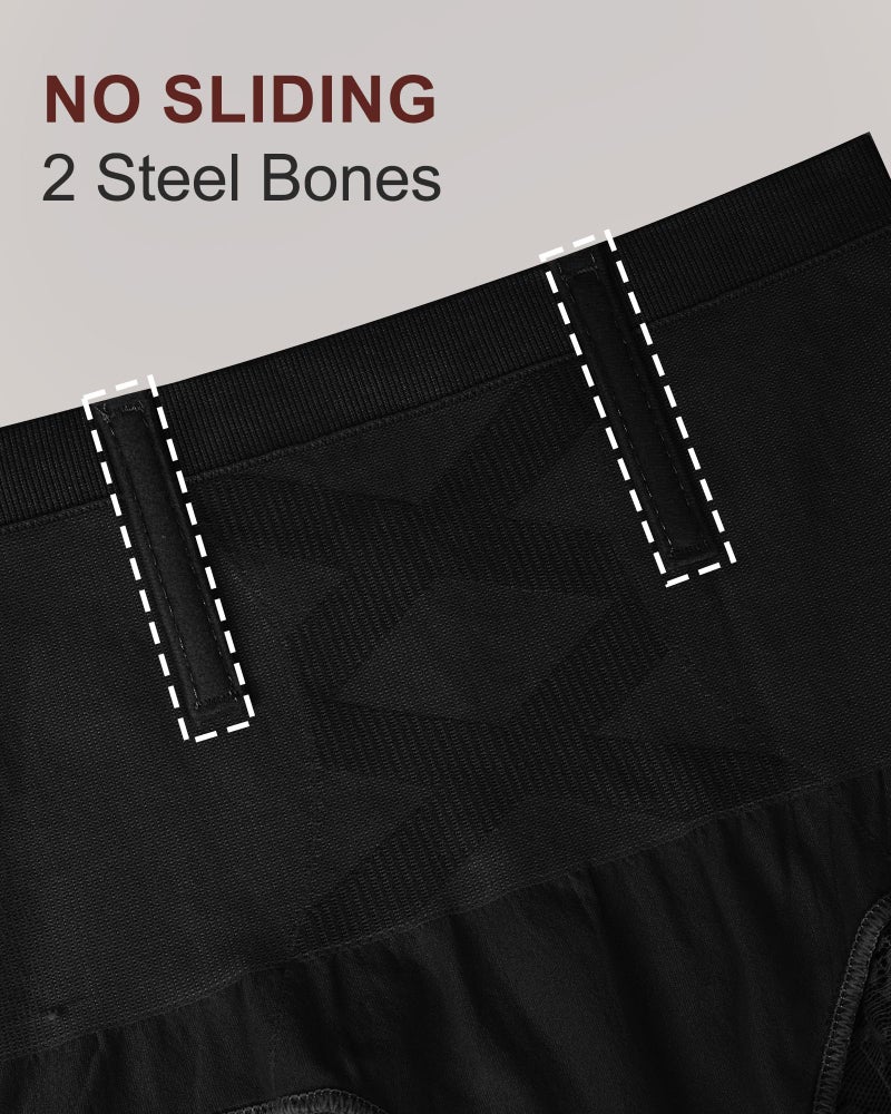 MIOTAN Women's Underwear Pack High Waisted Tummy Control Top Ladies Panties Postpartum Compression Post Partum, Black-L - Image 3