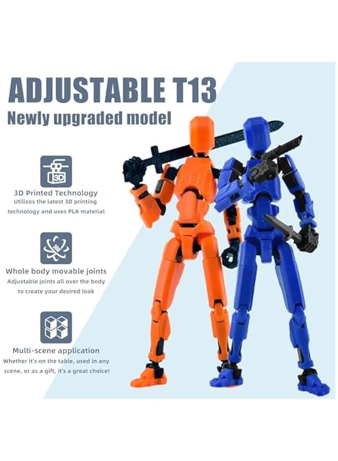 Already Assembled T13 Action Figure Accessories,Dummy 13 T13 Multi-Jointed Movable,for Collectors Desktop Decorations t-13 Movability 3D Printed Toys (Multicolor-2) - Image 4