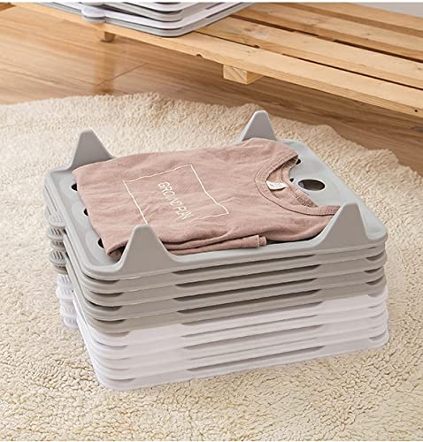 mechdel Cloth Tray Wardrobe Organizer Cabinet Folding Board for Shirts TShirt Jeans Storage Rack Closet Tray Premium Big 20PCS Set Grey - Image 1