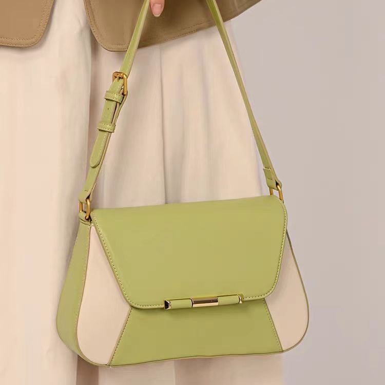 Women'S Bags Trendy Color-Blocking Niche Design Baguette Bag Commuter Versatile Underarm Single Shoulder Crossbody Bag Trendy - Image 3