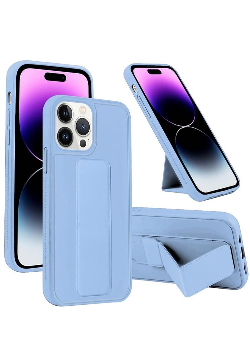 LNKOO Protective Cover with Back Strap Grip Stand for iPhone 13 Pro Max sky blue  - Image 2