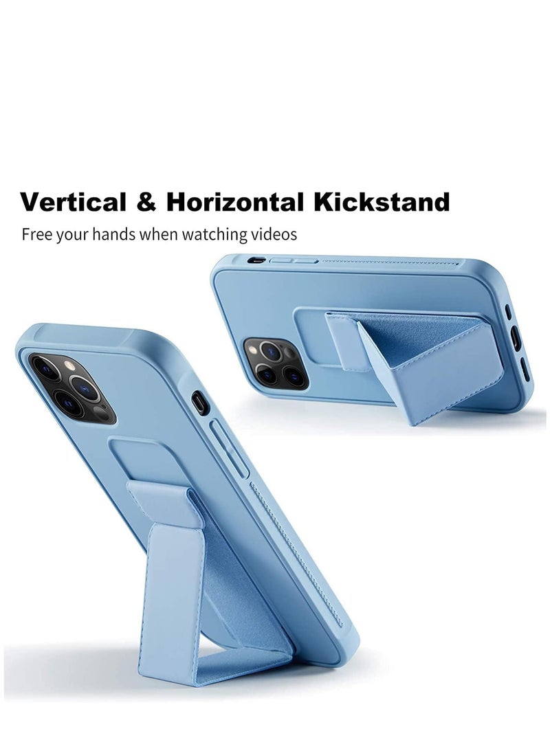 LNKOO Protective Cover with Back Strap Grip Stand for iPhone 13 Pro Max sky blue  - Image 3