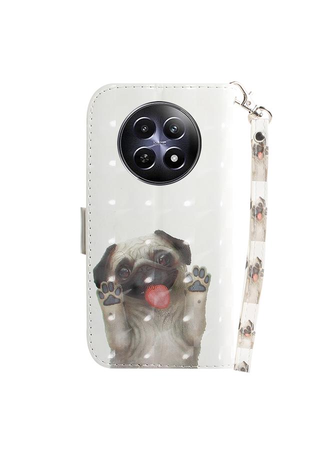 اس-توب جراب لهاتف Realme 12 5G، جراب جلدي ثلاثي الأبعاد ملون أفقي قابل للطي - Image 4