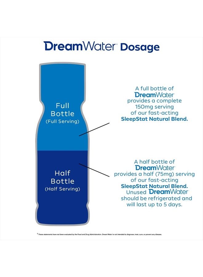 Dream Water Beauty Sleep Aid Drink Supplement; Melatonin 5mg, GABA, 5-HTP, plus Biotin for healthy skin, hair and nails; 2.5 oz liquid sleep shots, Zen Tonic 12-Count - Image 5