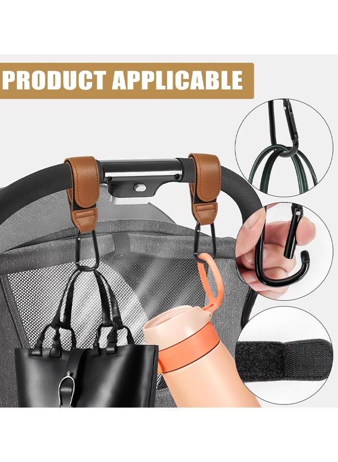 4 PCS Leather Buggy Clips,Pram Hook Clip,Pram Rocker Clip for Bags, Buggy Bike Rocker Clip,Universal Pram Accessories For Pushchair, Shopping Bag, Backpack - Image 3