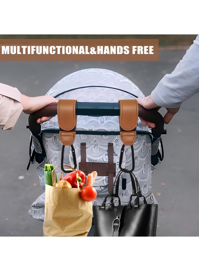 4 PCS Leather Buggy Clips,Pram Hook Clip,Pram Rocker Clip for Bags, Buggy Bike Rocker Clip,Universal Pram Accessories For Pushchair, Shopping Bag, Backpack - Image 5