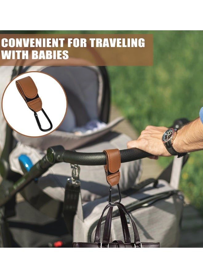 4 PCS Leather Buggy Clips,Pram Hook Clip,Pram Rocker Clip for Bags, Buggy Bike Rocker Clip,Universal Pram Accessories For Pushchair, Shopping Bag, Backpack - Image 4