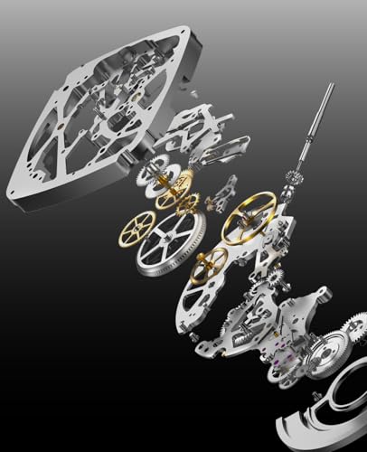 CIGA Design ساعة ميكانيكية أوتوماتيكية من CIGADesign سلسلة Z، ساعة معصم هيكلية فاخرة بتصميم تونيو مع حزام جلد وسليكون، ساعة عمل مقاومة للماء هدايا للرجال والنساء - Image 4