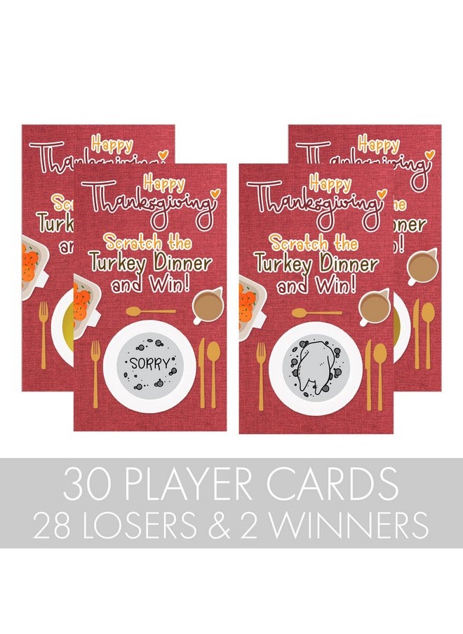 DISTINCTIVS DISTINCTIVS Thanksgiving Party Game, 30 Player Scratch Off Cards, Friendsgiving Party Games, Thanksgiving Games for Family  - Image 3