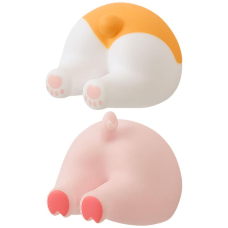 Self Adhesive Animal Tail Toothbrush Holder 2 Pack Decorative Bathroom Wall Hook - Image 2