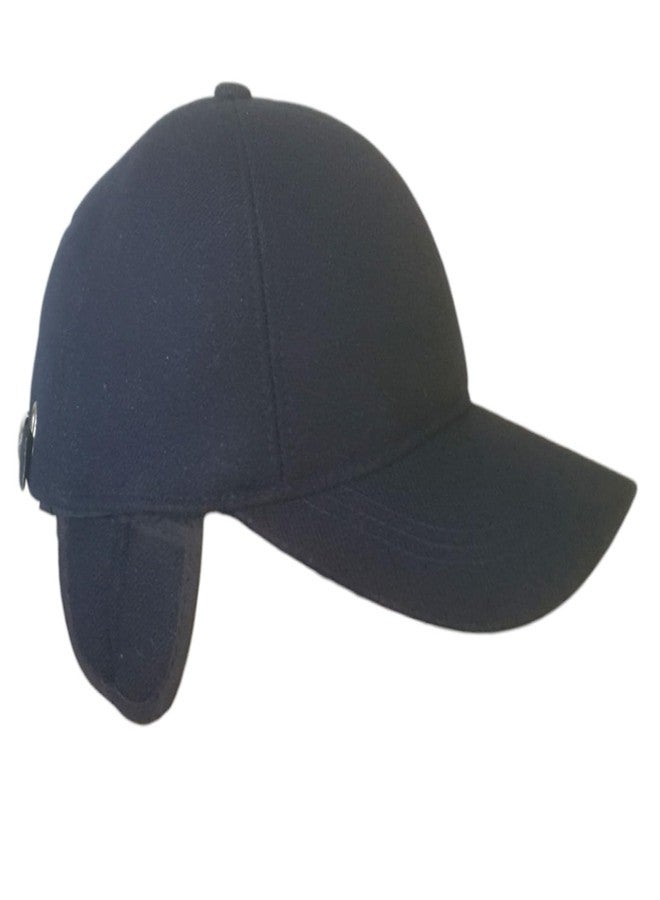 C Classic Unisex Winter Warm Baseball Cap with Foldable Ear Flap (Blue) - Image 1
