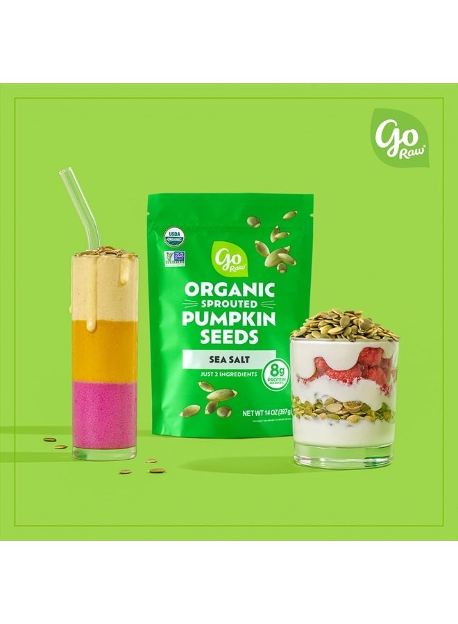 Go Raw Organic Sprouted Pumpkin Seeds, 14 oz, Sea Salted, Keto, Kosher, Superfood