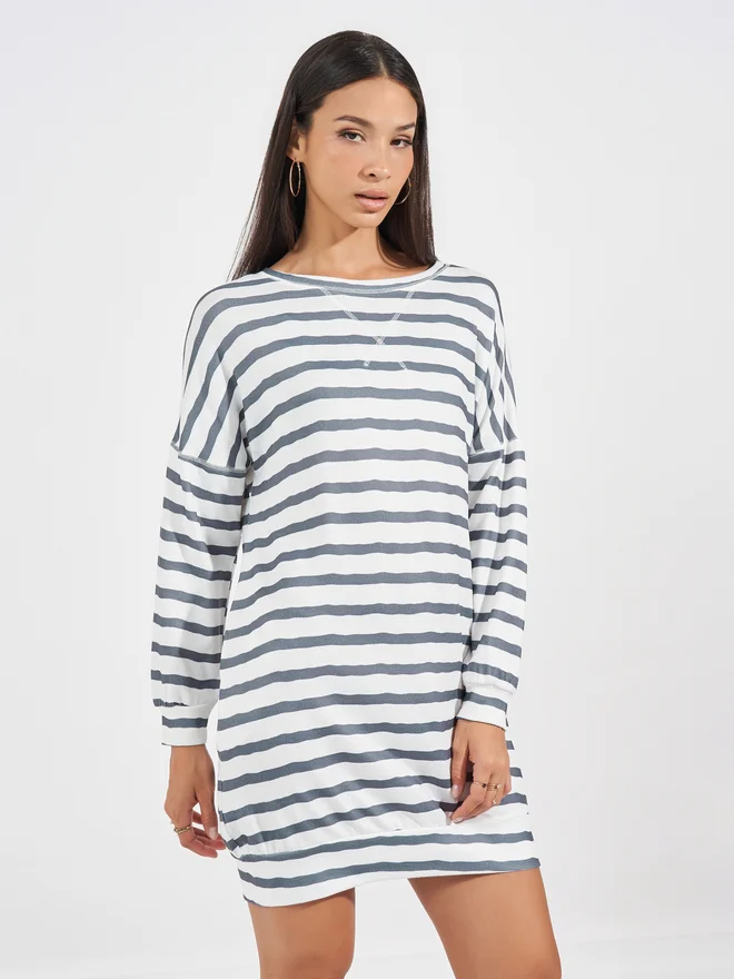 Aria Romance Striped T-Shirt Dress