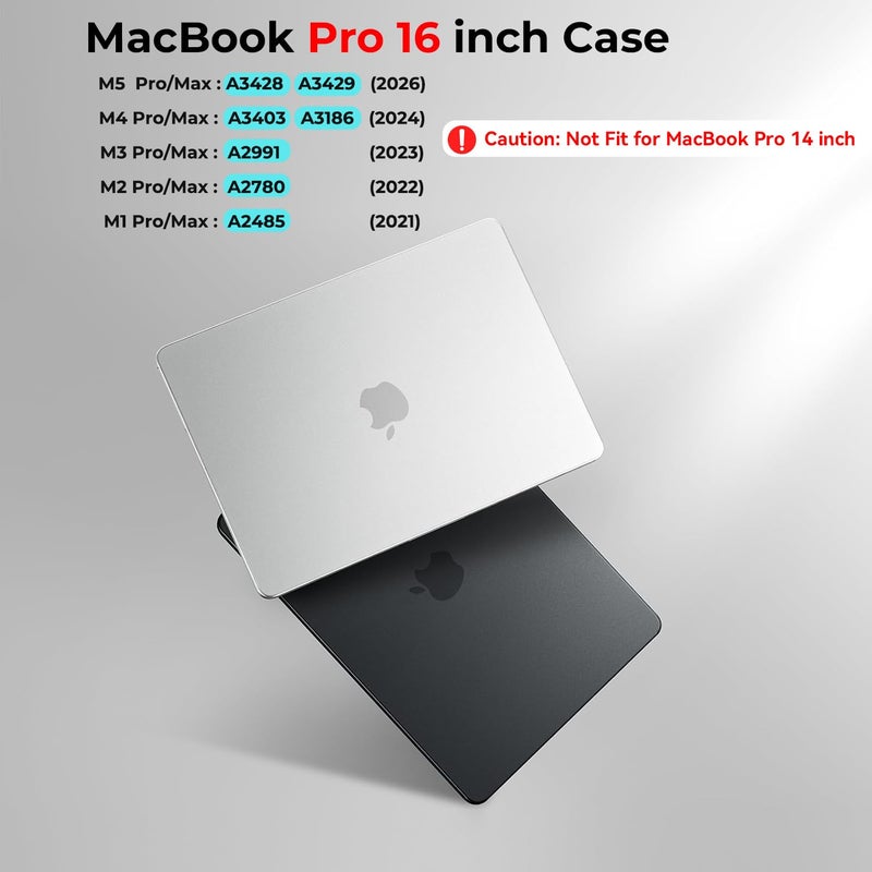 BlueSwan for MacBook Pro 16 inch Case, 2026-2021 M5 M4 M3 M2 M1 Pro/Max, Anti-Scratch Flexible Protective Laptop Cover with Grippy Matte Texture, Slim and Easy Installation, Frosted Black - Image 2