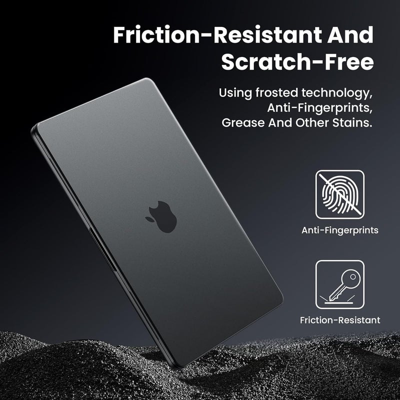BlueSwan for MacBook Pro 16 inch Case, 2026-2021 M5 M4 M3 M2 M1 Pro/Max, Anti-Scratch Flexible Protective Laptop Cover with Grippy Matte Texture, Slim and Easy Installation, Frosted Black - Image 4