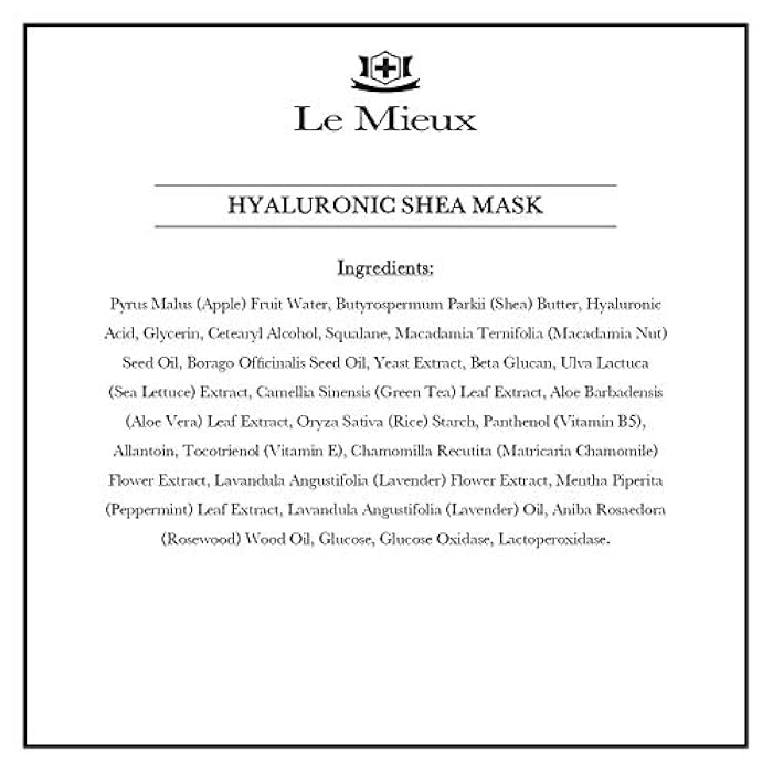 Le Mieux Hyaluronic Shea Mask - Hydrating Cream Mask for Dry & Mature Skin with Shea Butter & Botanical Extracts, Hyaluronic Acid Facial Mask with No Parabens or Sulfates (2 oz / 60 ml) - Image 3