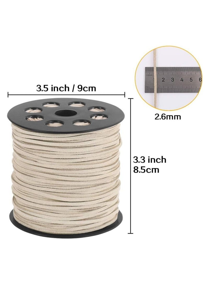 إكسفور 2.6 مم الحبل الفراء ، 100 متر شقة الجلود الاصطناعية الحبل ، قلادة ، سوار ، والمجوهرات ، مطرز ، ديي الحرف اليدوية القهوة الشريط بكرة سوار قلادة يدويا ( العاج ) - Image 5