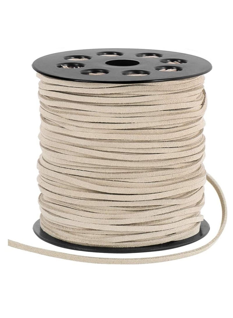 إكسفور 2.6 مم الحبل الفراء ، 100 متر شقة الجلود الاصطناعية الحبل ، قلادة ، سوار ، والمجوهرات ، مطرز ، ديي الحرف اليدوية القهوة الشريط بكرة سوار قلادة يدويا ( العاج ) - Image 1