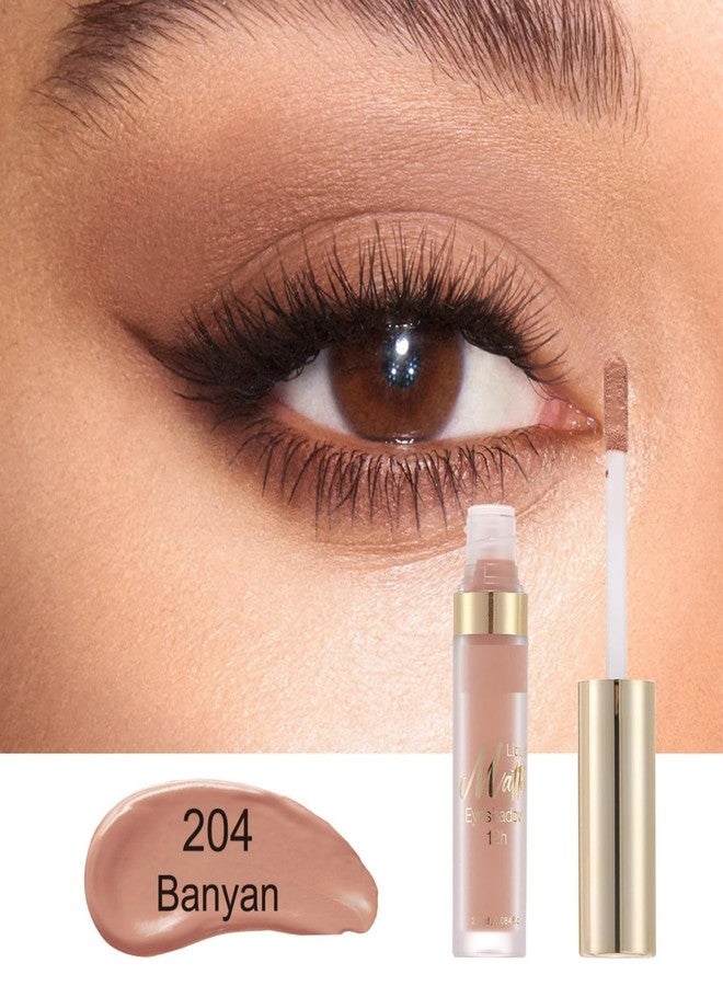 MAEPEOR Matte Liquid Eyeshadow 8 Colors Naked Smooth Creamy Eyeshadow Long Lasting and Waterproof Lightweight Cream Eye Shadow (P04 Banyan) - Image 2