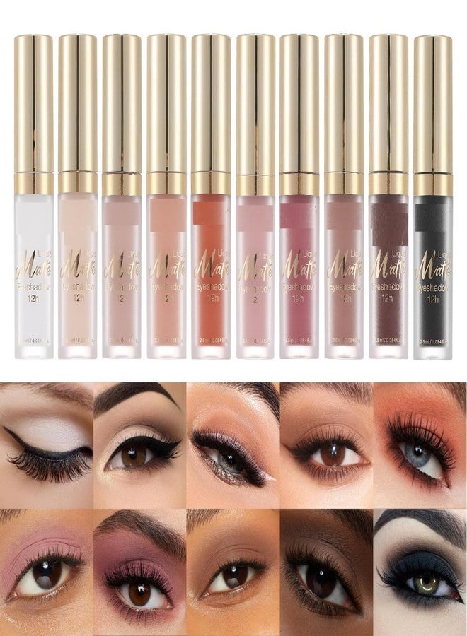 MAEPEOR Matte Liquid Eyeshadow 8 Colors Naked Smooth Creamy Eyeshadow Long Lasting and Waterproof Lightweight Cream Eye Shadow (P04 Banyan) - Image 3
