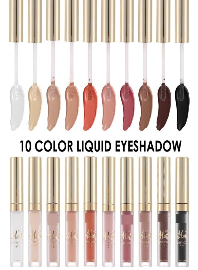 MAEPEOR Matte Liquid Eyeshadow 8 Colors Naked Smooth Creamy Eyeshadow Long Lasting and Waterproof Lightweight Cream Eye Shadow (P04 Banyan) - Image 4