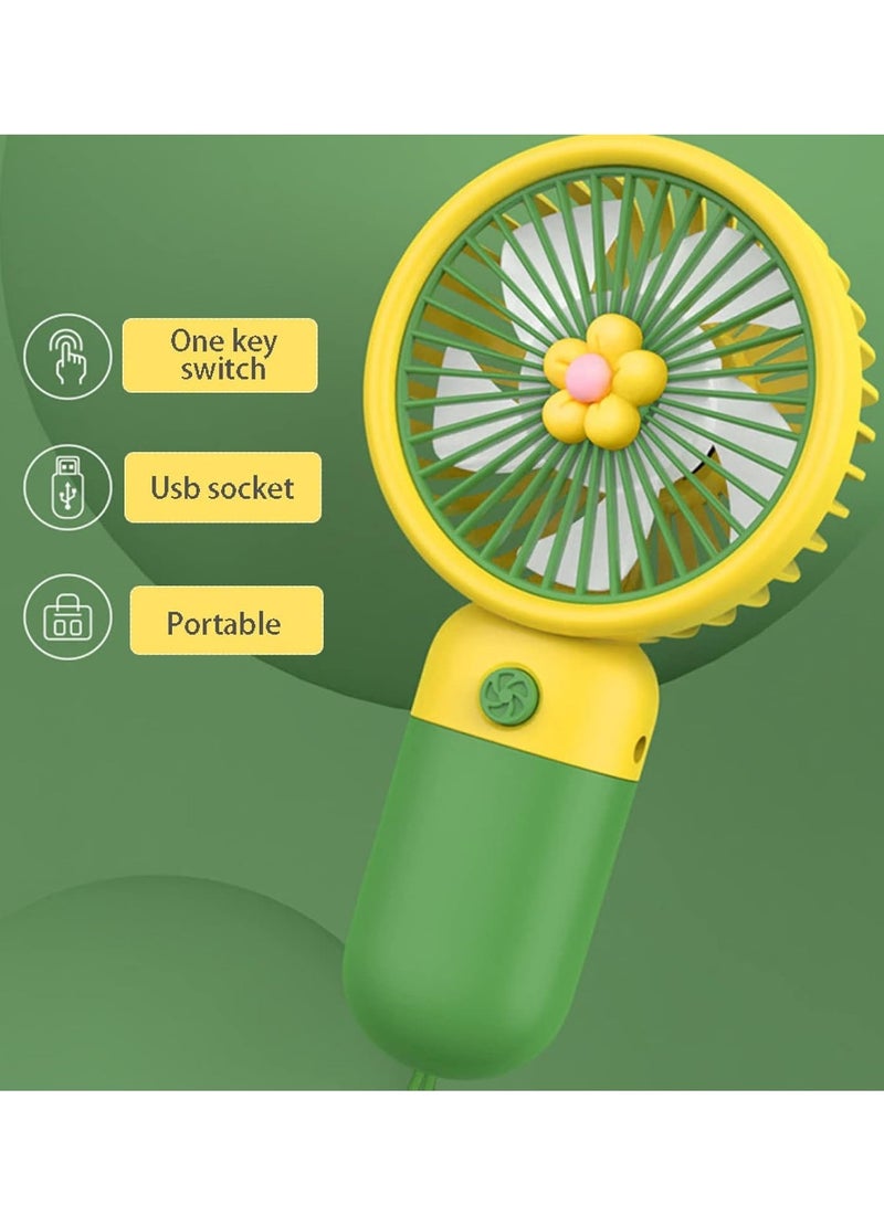 ELTRAZONE Small Fan Handheld, Desk Fans, Cute Design Personal Small Portable Fan Lightweight Makeup Rechargeable USB Fan For Travel Holiday Essentials For Men Women Indoor Outdoor,YELLOW - Image 5