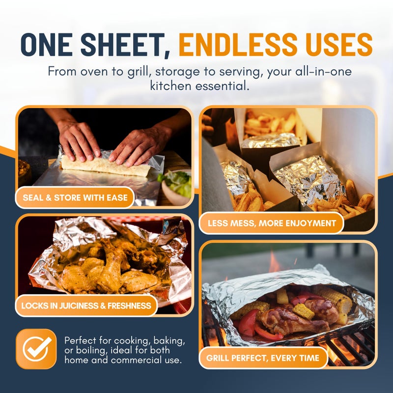 Linda's Essentials Pre-Cut Aluminum Foil Sheets 200 Count - Foil Sheets For Food, 12â€ x 10.75â€, Easy Dispense Packaging, Premium Pop Up Aluminum Sheet, Tin Foils Sheet for Cooking, Grilling & Storage - Image 4