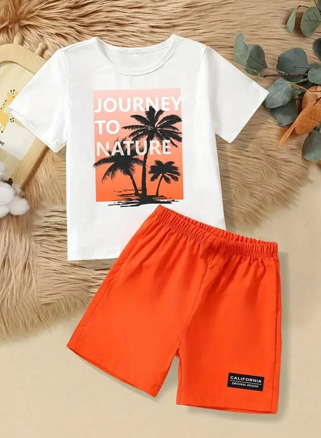 تايك تو Take Two Boys Graphic T-Shirt and Shorts Set