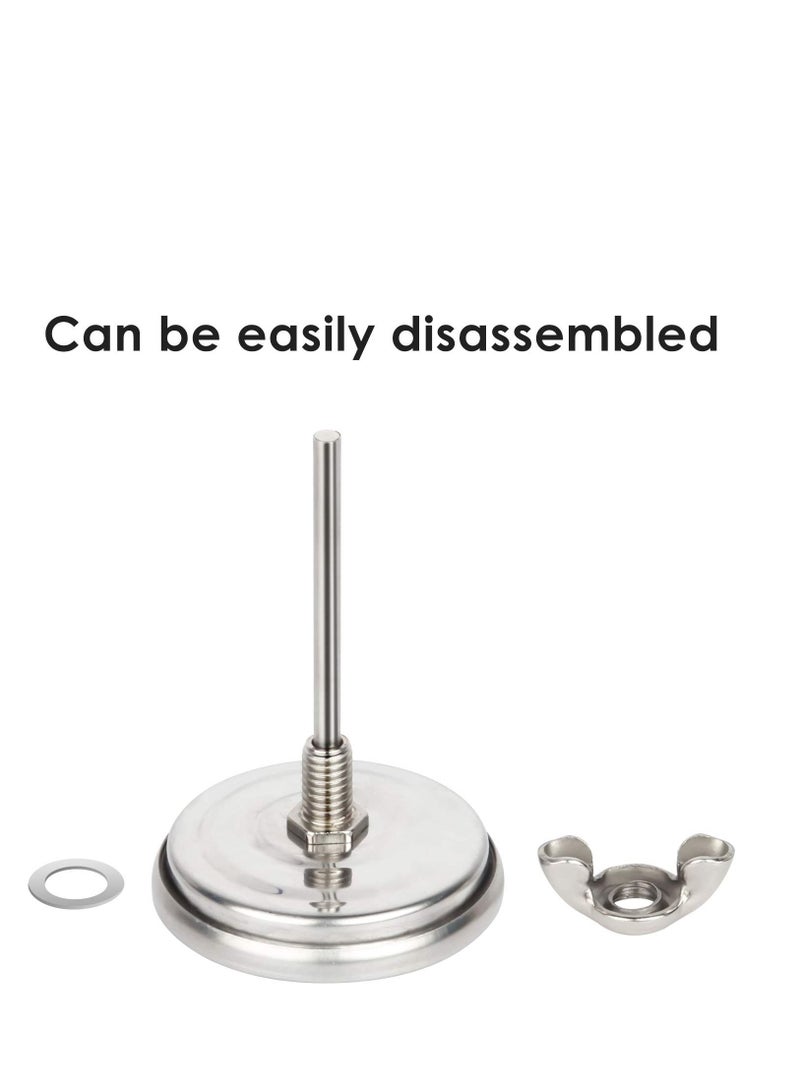 سيوسي مقياس درجة حرارة الشواء ، 2 بوصة من الفولاذ المقاوم للصدأ للشواء شواية فحم مدخن مقياس درجة حرارة المدخن ، فهرنهايت ومؤشر حرارة لطهي اللحوم ، مقياس درجة حرارة الفولاذ المقاوم للصدأ (عبوتان) - Image 5