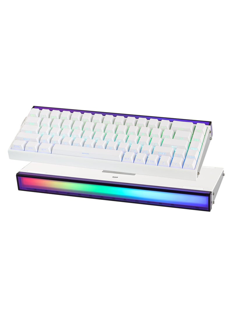 AULA Aula Hero68 HE Wired Magnetic Gaming Keyboard, 0.01mm Adjustable Actuation, Rapid Hall Effect Switch, 8kHz Polling Rate, 5-Layer Sound Dampening, RGB Light Box & Per-Key Backlight, 65% Compact Layout (White)  - Image 1