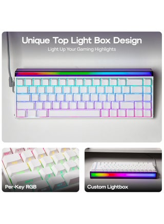 Aula Hero68 HE Wired Magnetic Gaming Keyboard, 0.01mm Adjustable Actuation, Rapid Hall Effect Switch, 8kHz Polling Rate, 5-Layer Sound Dampening, RGB Light Box & Per-Key Backlight, 65% Compact Layout (White) - view 2