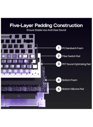 Aula Hero68 HE Wired Magnetic Gaming Keyboard, 0.01mm Adjustable Actuation, Rapid Hall Effect Switch, 8kHz Polling Rate, 5-Layer Sound Dampening, RGB Light Box & Per-Key Backlight, 65% Compact Layout (White) - view 5