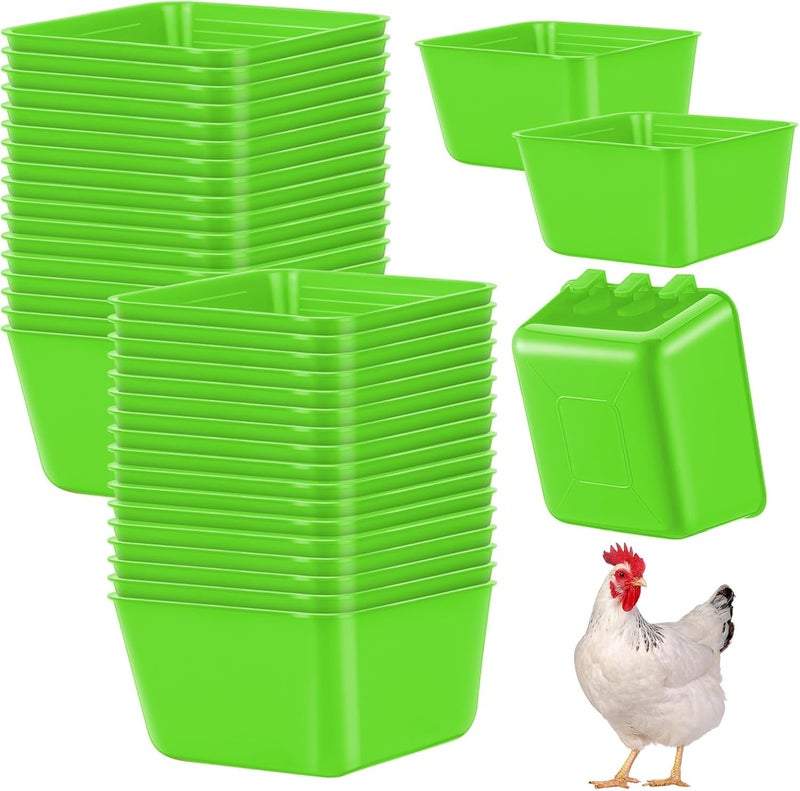 Maxdot 20 Pcs Chicken Water Feeder Cups 16 oz Pigeon Bird Feeder Cups Hanging Cage Chicken Water Cup for Pet Parrot Rooster Parakeet Bunny Gamefowl Poultry Wire Hutch(Green) - Image 1