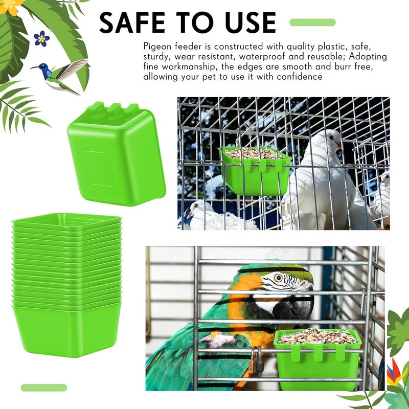 Maxdot 20 Pcs Chicken Water Feeder Cups 16 oz Pigeon Bird Feeder Cups Hanging Cage Chicken Water Cup for Pet Parrot Rooster Parakeet Bunny Gamefowl Poultry Wire Hutch(Green) - Image 5